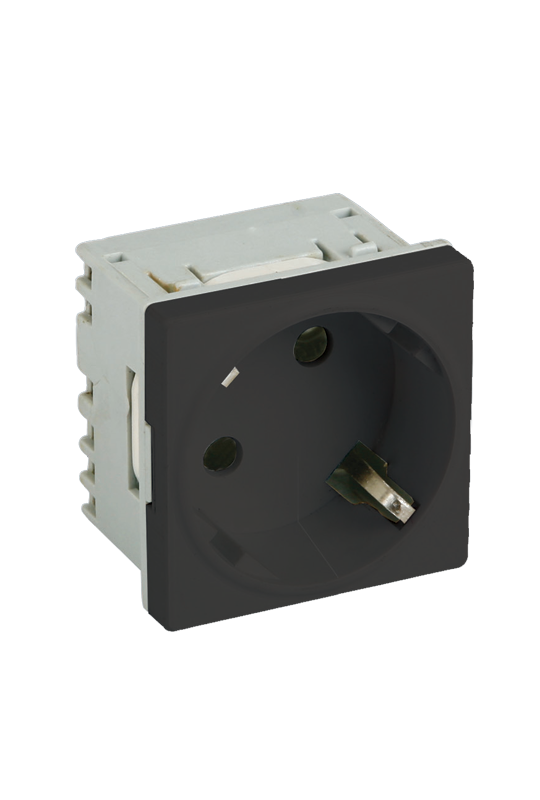 Priza modulara schuko cu impamantare, negru - DLX DLX-245-43