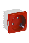Priza modulara schuko cu impamantare, rosu - DLX DLX-245-46