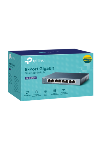 Switch TL-SG108, 8 x RJ45 Gigabit, Unmanaged - TP-Link TL-SG108