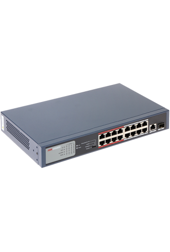 Switch 16 porturi PoE, 2 porturi uplink - HIKVISION DS-3E0318P-E-M