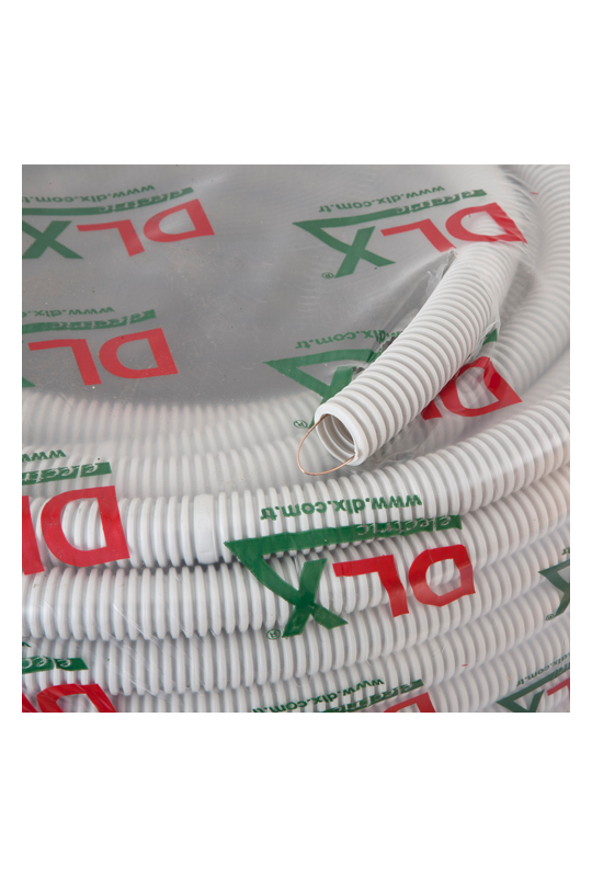 Tub flexibil (copex) D16, Halogen free, ignifug, cu fir tragere, rola 100 metri - DLX CRP-869-16