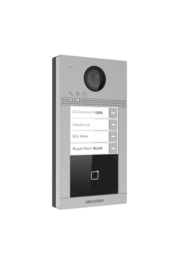 Panou exterior videointerfon TCP/IP pentru 4 familii, Wi-Fi 2.4GHz, control acces integrat - HIKVISION DS-KV8413-WME1