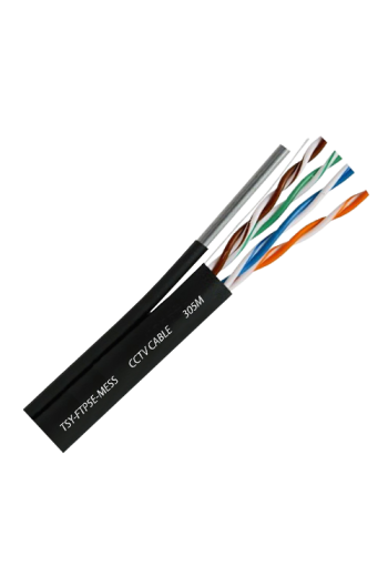 Cablu FTP autoportant, cat 5E, CUPRU 100%, 305m, negru TSY-FTP5E-MESS