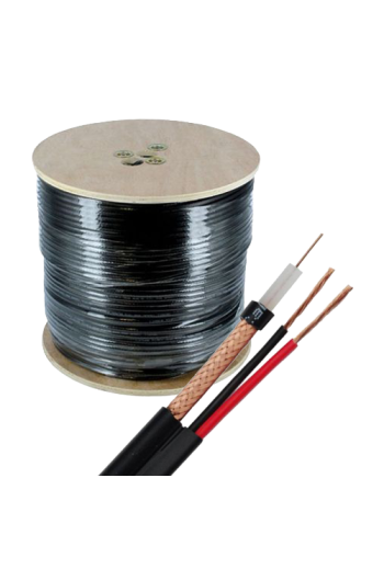 Cablu coaxial RG59 + alimentare 2x0.75, 305m, negru TSY-RG59+2X0.75-B