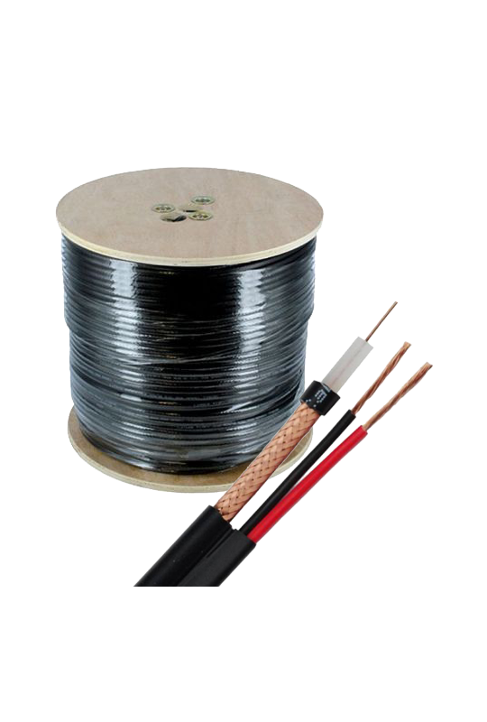 Cablu coaxial RG59 + alimentare 2x0.75, 305m, negru TSY-RG59+2X0.75-B