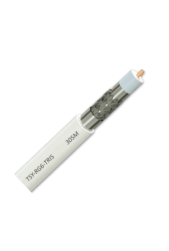 Cablu coaxial RG 6 TRISHIELD, 305m, alb TSY-RG6-TRIS