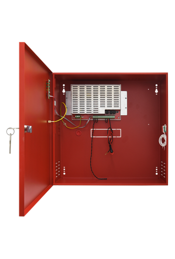 Sursa de alimentare EN 54-4, 27.6V/3.8A, cutie metalica cu loc acumulatori 2x28Ah/12V - PULSAR EN54C-5A28