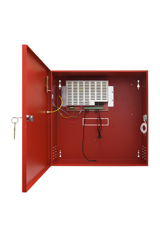 Sursa de alimentare EN 54-4, 27.6V/3.8A, cutie metalica cu loc acumulatori 2x28Ah/12V - PULSAR EN54C-5A28