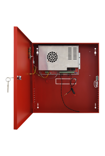 Sursa de alimentare EN 54-4, 27.6V/9.2A, cutie metalica cu loc acumulatori 2x17Ah/12V - PULSAR EN54C-10A17
