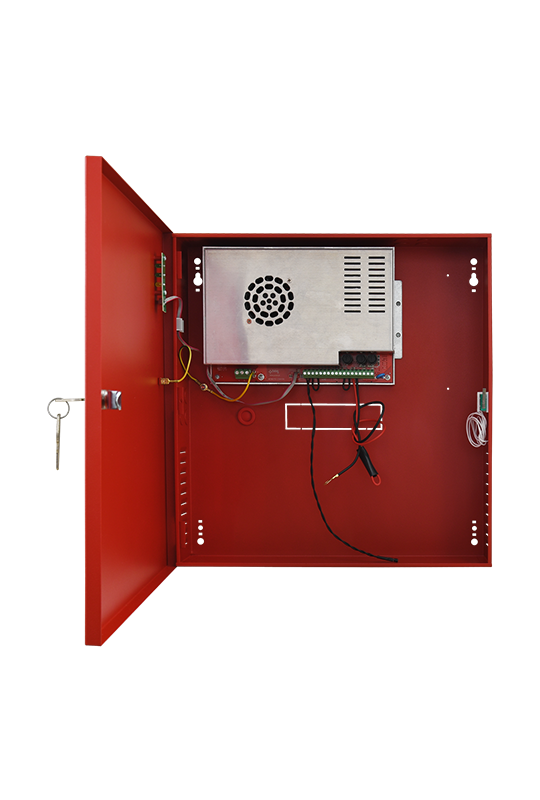 Sursa de alimentare EN 54-4, 27.6V/9.2A, cutie metalica cu loc acumulatori 2x17Ah/12V - PULSAR EN54C-10A17