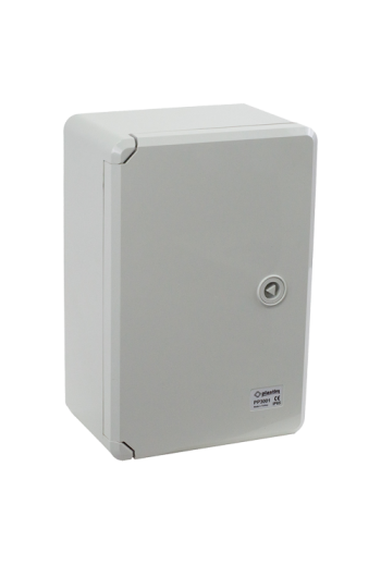 Cutie distributie IP65 din ABS gri, usa mata, placa metalica, 200x300x130 mm PP3001