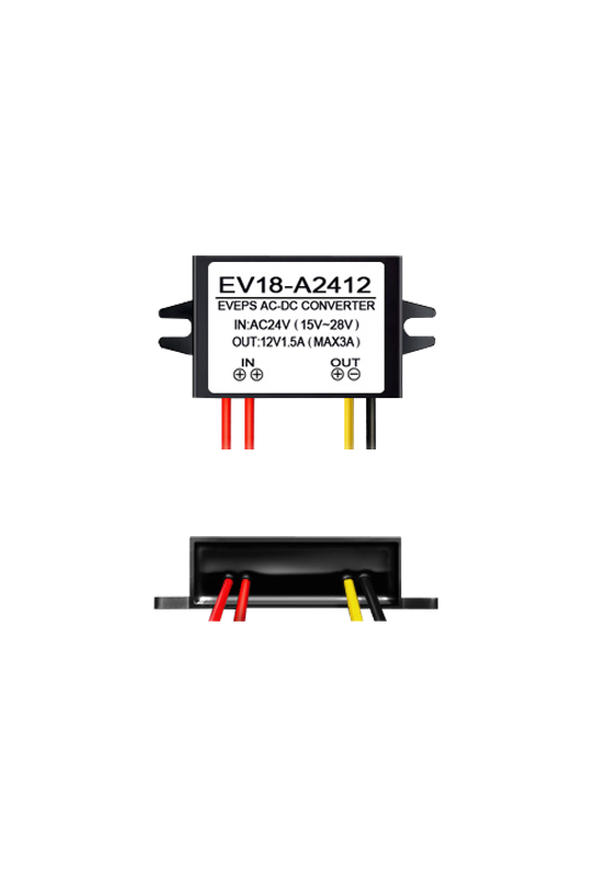 Convertor tensiune 14-28VAC la 12VDC, 1.5A EV18-A2412
