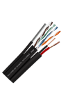 Cablu FTP autoportant cu alimentare 2x1.5, cat 5E, CUPRU 100%, 305m, negru TSY-FTP5E+2x1.50-MESS