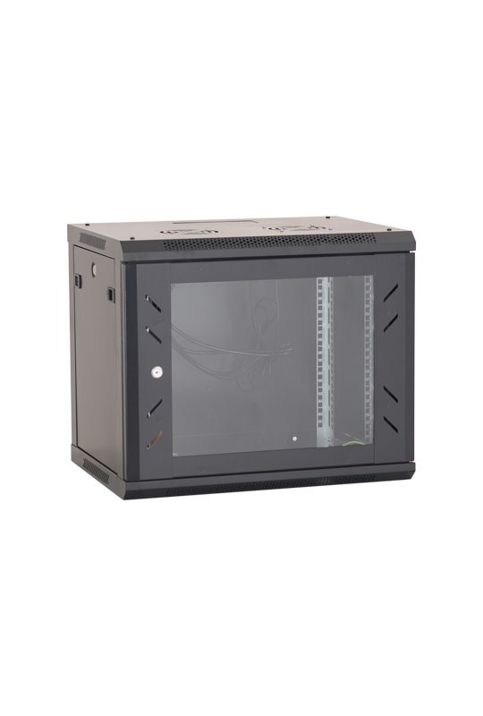 Rack perete 9U 19'' 600x450, capacitate incarcare 80 Kg, negru - ASYTECH Networking ASY-9U-6045W