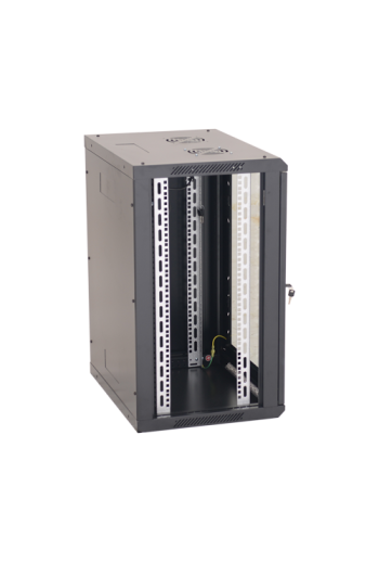 Rack perete 18U 19' 600x450, capacitate incarcare 80 Kg, negru - ASYTECH Networking ASY-18U-6045W