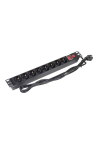PDU 8 prize Shuko, 19'', 1U, aluminiu cu protectie - ASYTECH Networking ASY-PDU-8
