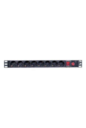 PDU 8 prize Shuko, 19'', 1U, aluminiu cu protectie - ASYTECH Networking ASY-PDU-8