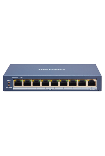 Switch 8 porturi PoE, 1 port uplink RJ45, SMART Management - HIKVISION DS-3E1309P-EI