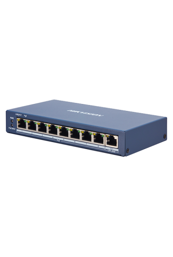 Switch 8 porturi PoE, 1 port uplink RJ45, SMART Management - HIKVISION DS-3E1309P-EI