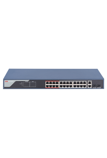 Switch 24 porturi PoE 100Mbps, 2 port uplink Gigabit, SMART Management - HIKVISION DS-3E1326P-EI