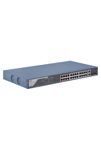 Switch 24 porturi PoE 100Mbps, 2 port uplink Gigabit, SMART Management - HIKVISION DS-3E1326P-EI