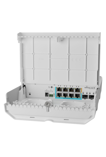Smart Switch outdoor, 8 x Gigabit (7 PoE in), 2 x SFP+ 10Gbps - Mikrotik CSS610-1Gi-7R-2S+OUT