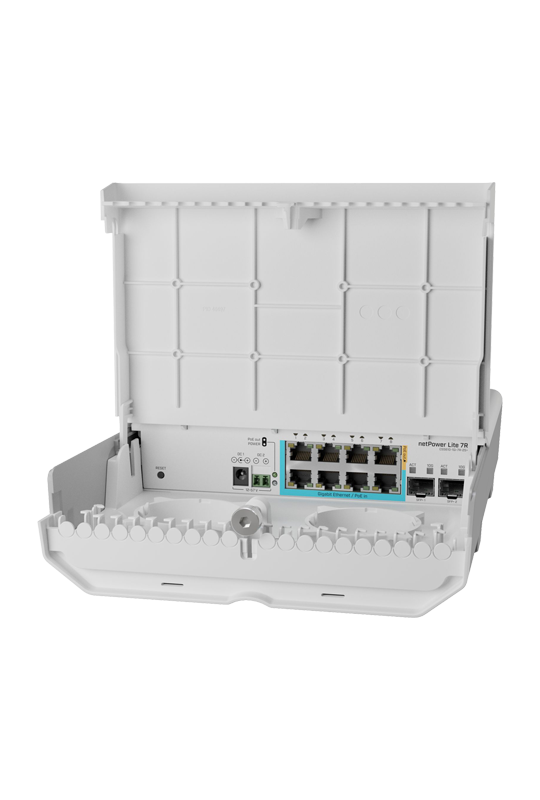 Smart Switch outdoor, 8 x Gigabit (7 PoE in), 2 x SFP+ 10Gbps - Mikrotik CSS610-1Gi-7R-2S+OUT