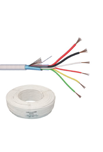 Cablu de alarma 6 fire ecranate + alimentare 2x0.75, cupru integral, 100m 6CUEF+2x0.75