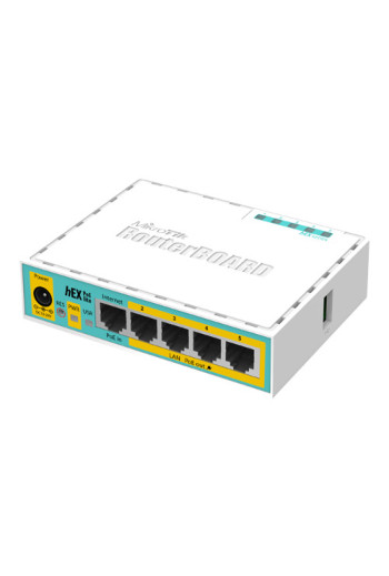 Router hEX PoE Lite, 5 x Fast Ethernet 4 x PoE, RouterOS L4 - Mikrotik RB750UPr2
