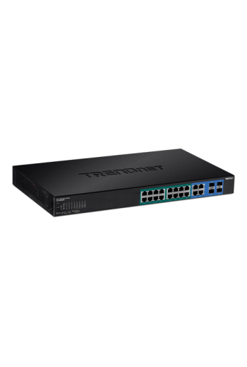 Switch Web Smart, 16 x Gigabit PoE+, 4 x Gigabit/SFP, putere 370W - TRENDnet TPE-1620WSF
