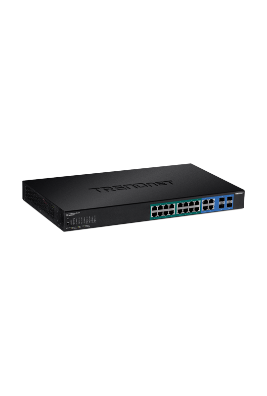 Switch Web Smart, 16 x Gigabit PoE+, 4 x Gigabit/SFP, putere 370W - TRENDnet TPE-1620WSF