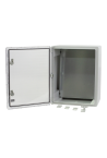 Cutie distributie IP65 din ABS gri, usa transparenta, placa metalica, 400x500x240 mm PP3017