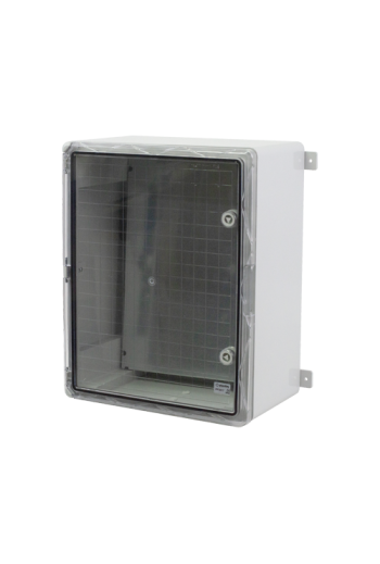 Cutie distributie IP65 din ABS gri, usa transparenta, placa metalica, 400x500x240 mm PP3017