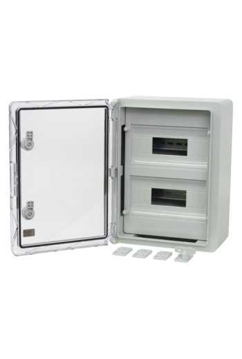 Cutie modulara IP65 din ABS gri, usa transparenta, 2 x 12 module, 300x400x170 mm PP3114