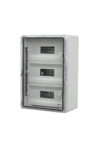 Cutie modulara IP65 din ABS gri, usa transparenta, 3 x 15 module, 350x500x190 mm PP3116