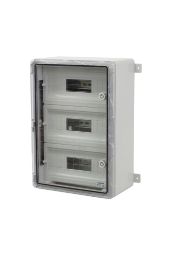 Cutie modulara IP65 din ABS gri, usa transparenta, 3 x 15 module, 350x500x190 mm PP3116
