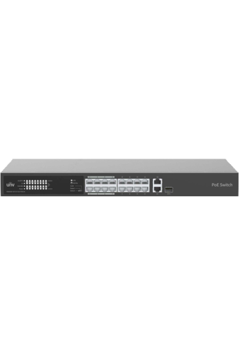 Switch 16 porturi PoE 100Mbps, uplink 2 x Gigabit RJ45 1 x SFP combo - UNV NSW2020-16T1GT1GC-POE-IN
