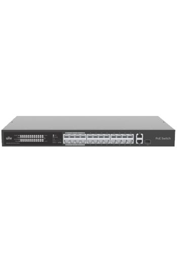 Switch 24 porturi PoE, uplink 2 porturi combo, 1 port RJ45 Gigabit + 1 port SFP - UNV NSW2020-24T1GT1GC-POE-IN