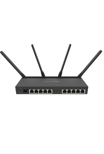 Router 10 x Gigabit, 1 x SFP+ 10Gbps,PoE IN/OUT, RouterOS L5, Wi-Fi - Mikrotik RB4011iGS+5HacQ2HnD-IN