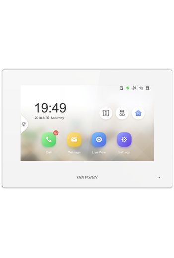 Monitor videointerfon TCP/IP, TFT LCD 7 inch touch screen, PoE - HIKVISION DS-KH6320-LE1-W