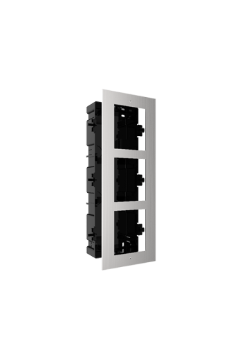 Rama montaj ingropat din otel inoxidabil, 3 module, pentru Interfon modular - HIKVISION DS-KD-ACF3-S