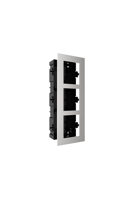 Rama montaj ingropat din otel inoxidabil, 3 module, pentru Interfon modular - HIKVISION DS-KD-ACF3-S