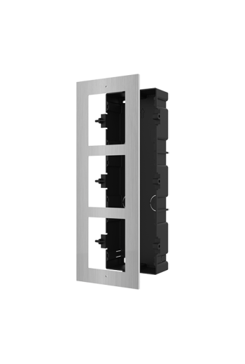 Rama montaj ingropat din otel inoxidabil, 3 module, pentru Interfon modular - HIKVISION DS-KD-ACF3-S