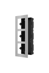 Rama montaj ingropat din otel inoxidabil, 3 module, pentru Interfon modular - HIKVISION DS-KD-ACF3-S