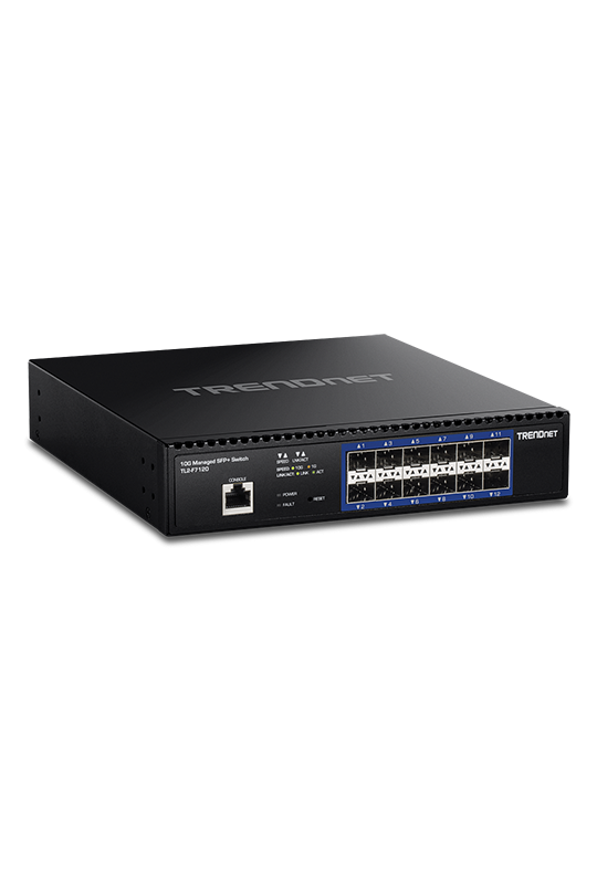 Switch 12 porturi SFP+ 1/10G, 1 x consola RJ45, management, 1U - TRENDnet TL2-F7120
