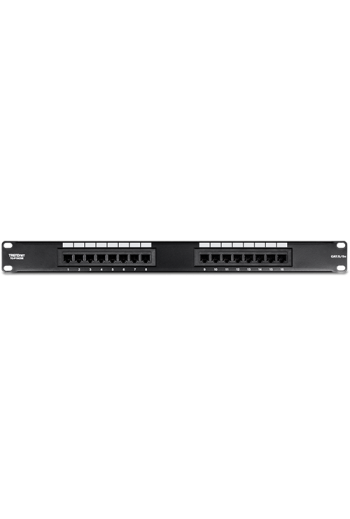 Patch Panel 16 porturi RJ45 UTP 19', Cat5/5e - TRENDnet TC-P16C5E