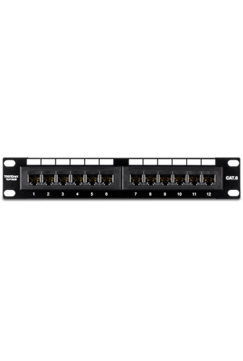 Patch Panel 12 porturi RJ45 UTP 10', Cat6 - TRENDnet TC-P12C6