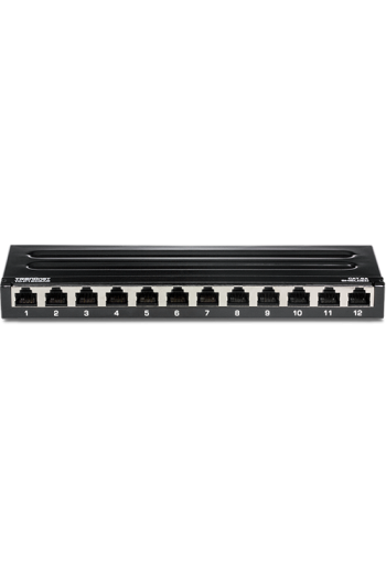 Patch Panel Wall Mount, 12 porturi RJ45 UTP, Cat6a, Ecranat, 0.5U - TRENDnet TC-P12C6AS