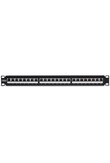 Patch Panel 24 porturi RJ45, Cat6a, Ecranat, 1U - TRENDnet TC-P24C6AS