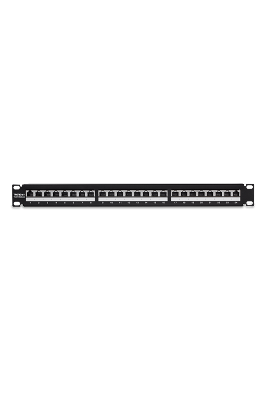 Patch Panel 24 porturi RJ45, Cat6a, Ecranat, 1U - TRENDnet TC-P24C6AS